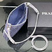 Prada Cleo Satin Bag Purple 1BC169 18.5x4.5x22cm - 5