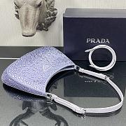 Prada Cleo Satin Bag Purple 1BC169 18.5x4.5x22cm - 3
