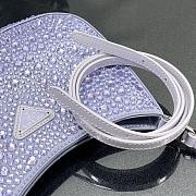 Prada Cleo Satin Bag Purple 1BC169 18.5x4.5x22cm - 2