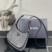 Prada Cleo Satin Bag Black 1BC169 18.5x4.5x22cm - 6