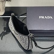 Prada Cleo Satin Bag Black 1BC169 18.5x4.5x22cm - 5
