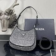 Prada Cleo Satin Bag Black 1BC169 18.5x4.5x22cm - 4