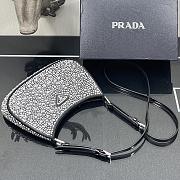 Prada Cleo Satin Bag Black 1BC169 18.5x4.5x22cm - 3