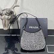 Prada Cleo Satin Bag Black 1BC169 18.5x4.5x22cm - 2