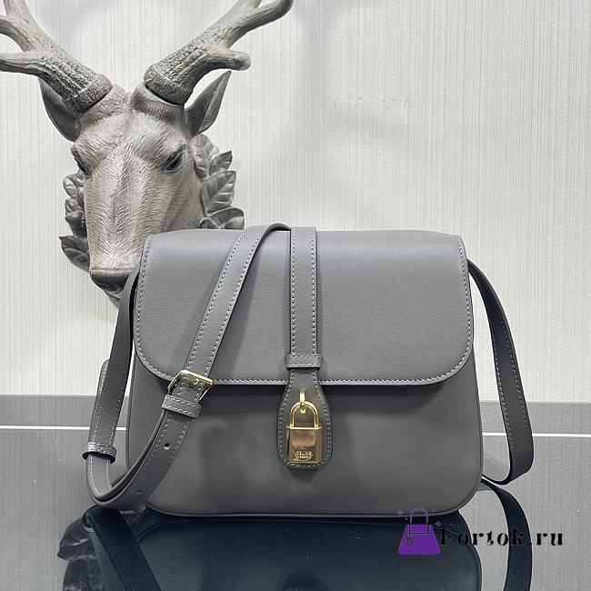 Celine Medium Tabou Smooth Leather Gray 196583DK1 22x16x7cm - 1