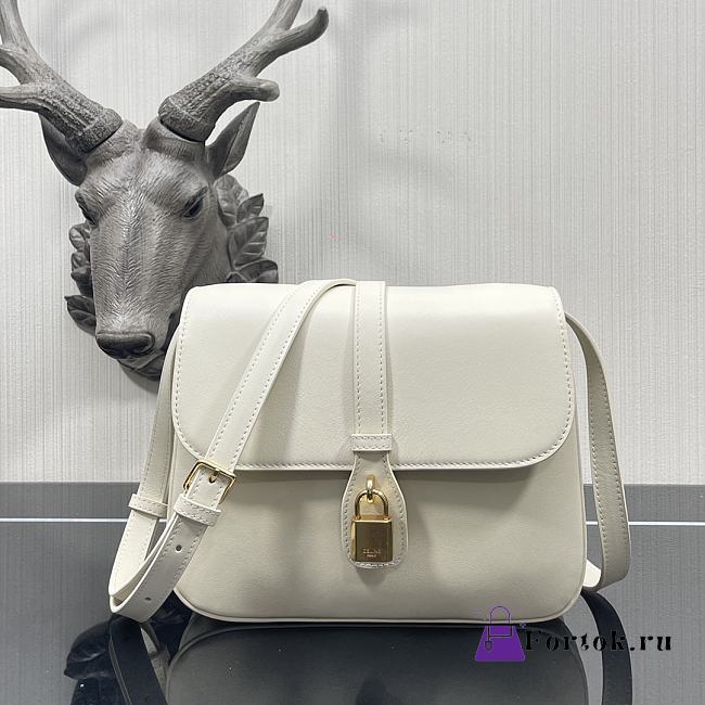 Celine Medium Tabou Smooth Leather White 196583DK1 22x16x7cm - 1