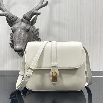 Celine Medium Tabou Smooth Leather White 196583DK1 22x16x7cm