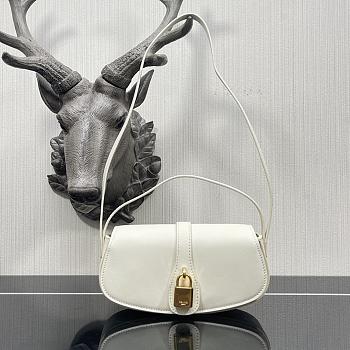 Celine Clutch On Strap Smooth Leather White 10I593DQ1 18×8×5cm