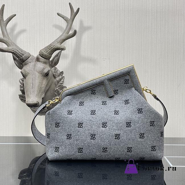 Fendi Medium First Flannel Gray 8BP127 32.5x15x23.5cm - 1
