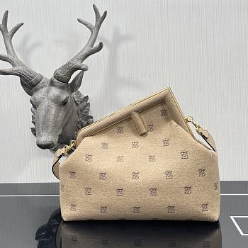 Fendi Medium First Flannel Beige 8BP127 32.5x15x23.5cm