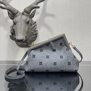 Fendi Small First Flannel Gray 8BP129ABVE 26x9.5x18cm