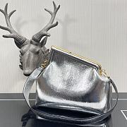 Fendi Medium First Silver Leather 8BP127 32.5x15x23.5cm - 5