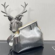 Fendi Medium First Silver Leather 8BP127 32.5x15x23.5cm - 2