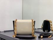 Valentino Stud Sign Grainy Leather Shoulder Bag White/Black XW2B0J96CPD0NO 20x15x7cm - 6