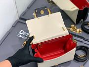 Valentino Stud Sign Grainy Leather Shoulder Bag White/Black XW2B0J96CPD0NO 20x15x7cm - 3