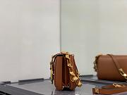 Valentino Stud Sign Grainy Leather Shoulder Bag Brown XW2B0J96CPD0NO 20x15x7cm - 5