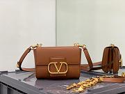 Valentino Stud Sign Grainy Leather Shoulder Bag Brown XW2B0J96CPD0NO 20x15x7cm - 3