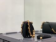 Valentino Stud Sign Grainy Leather Shoulder Bag Black XW2B0J96CPD0NO 20x15x7cm - 6