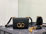Valentino Stud Sign Grainy Leather Shoulder Bag Black XW2B0J96CPD0NO 20x15x7cm - 4