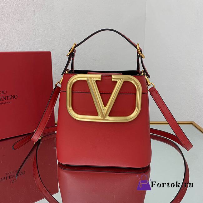 Valentino Supervee Leather Handbag Red WW2B0J74ZXL 20x19x12cm - 1