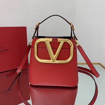 Valentino Supervee Leather Handbag Red WW2B0J74ZXL 20x19x12cm