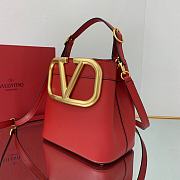 Valentino Supervee Leather Handbag Red WW2B0J74ZXL 20x19x12cm - 5