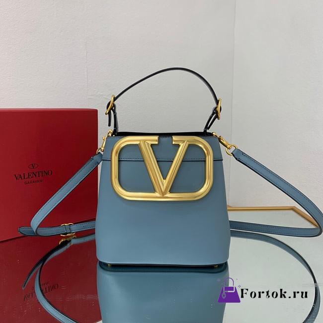 Valentino Supervee Leather Handbag Blue WW2B0J74ZXL 20x19x12cm - 1