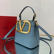 Valentino Supervee Leather Handbag Blue WW2B0J74ZXL 20x19x12cm - 5
