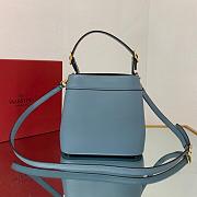 Valentino Supervee Leather Handbag Blue WW2B0J74ZXL 20x19x12cm - 4