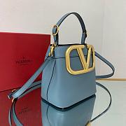 Valentino Supervee Leather Handbag Blue WW2B0J74ZXL 20x19x12cm - 2
