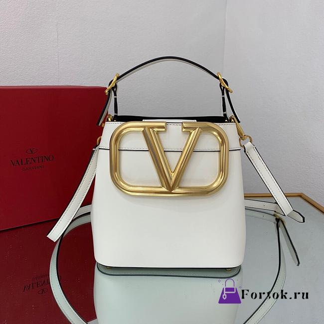 Valentino Supervee Leather Handbag White WW2B0J74ZXL 20x19x12cm - 1