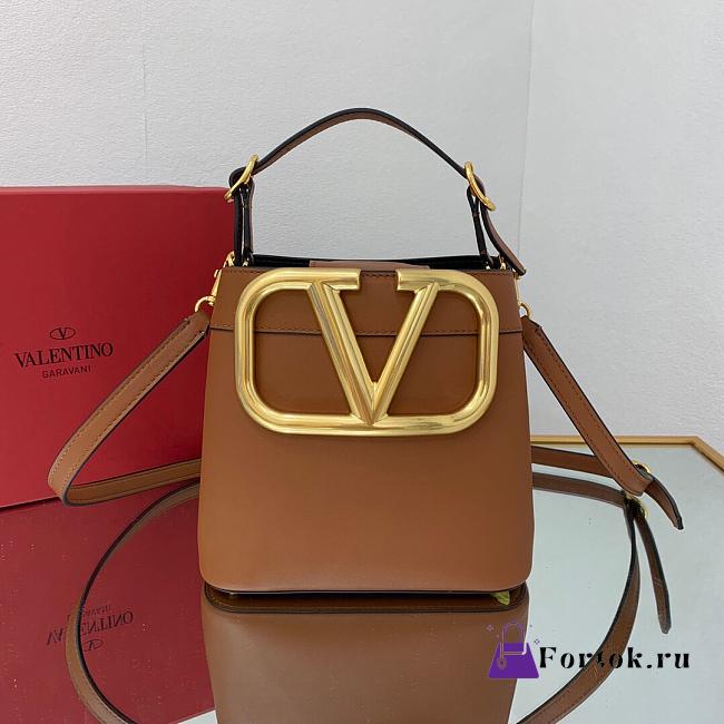 Valentino Supervee Leather Handbag Brown WW2B0J74ZXL 20x19x12cm - 1