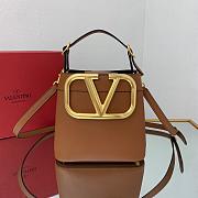Valentino Supervee Leather Handbag Brown WW2B0J74ZXL 20x19x12cm - 1