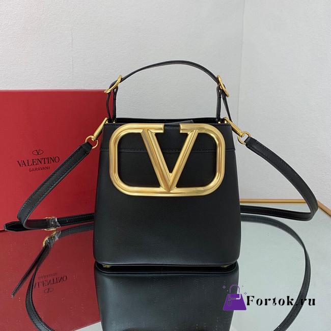 Valentino Supervee Leather Handbag Black WW2B0J74ZXL 20x19x12cm - 1