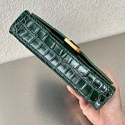 Balenciaga Hourglass Wallet On Chain Crocodile Leather Green 6560501 19x12x5cm - 4