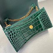Balenciaga Hourglass Wallet On Chain Crocodile Leather Green 6560501 19x12x5cm - 2