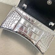 Balenciaga Hourglass Wallet On Chain Crocodile Leather Silver 6560501 19x12x5cm - 4