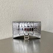 Balenciaga Hourglass Wallet On Chain Crocodile Leather Silver 6560501 19x12x5cm - 5