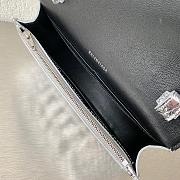 Balenciaga Hourglass Wallet On Chain Crocodile Leather Silver 6560501 19x12x5cm - 6