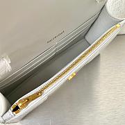 Balenciaga Hourglass Wallet On Chain Crocodile Leather White 6560501 19x12x5cm - 5