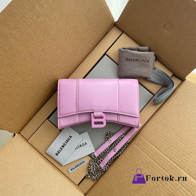 Balenciaga Hourglass Wallet On Chain Pink 6560501 19x12x5cm - 1