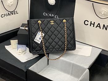 Chanel Large Shopping Bag Grained Leather Black AS2360 23x35.5x9.5cm