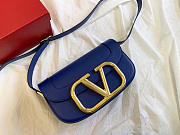 Valentino Garavani Supervee Crossbody Bag Leather Blue WB0G09ZXL 26.5x9x15cm - 1