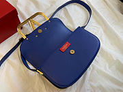 Valentino Garavani Supervee Crossbody Bag Leather Blue WB0G09ZXL 26.5x9x15cm - 5