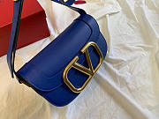 Valentino Garavani Supervee Crossbody Bag Leather Blue WB0G09ZXL 26.5x9x15cm - 3