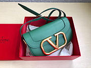Valentino Garavani Supervee Crossbody Bag Leather Green WB0G09ZXL 26.5x9x15cm - 3