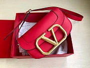 Valentino Garavani Supervee Crossbody Bag Leather Red WB0G09ZXL 26.5x9x15cm - 1