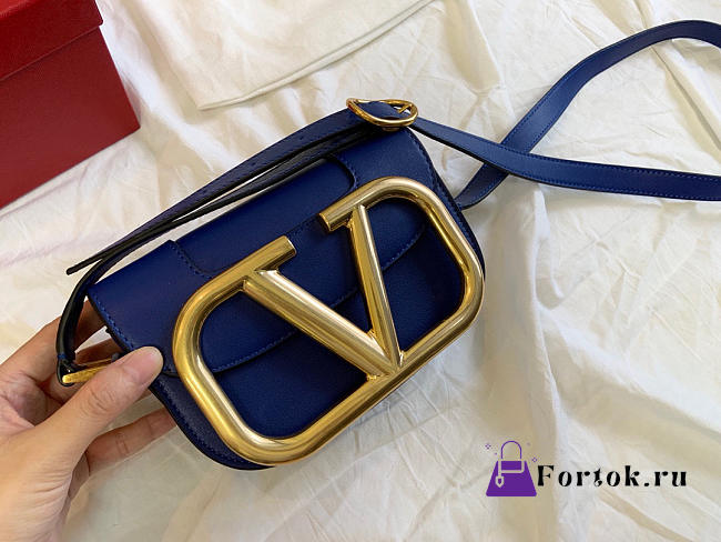 Valentino Small Supervee Crossbody Bag Blue XW2B0G45ZXL 18x7.5x12.5cm - 1