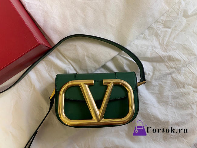 Valentino Small Supervee Crossbody Bag Green XW2B0G45ZXL 18x7.5x12.5cm - 1