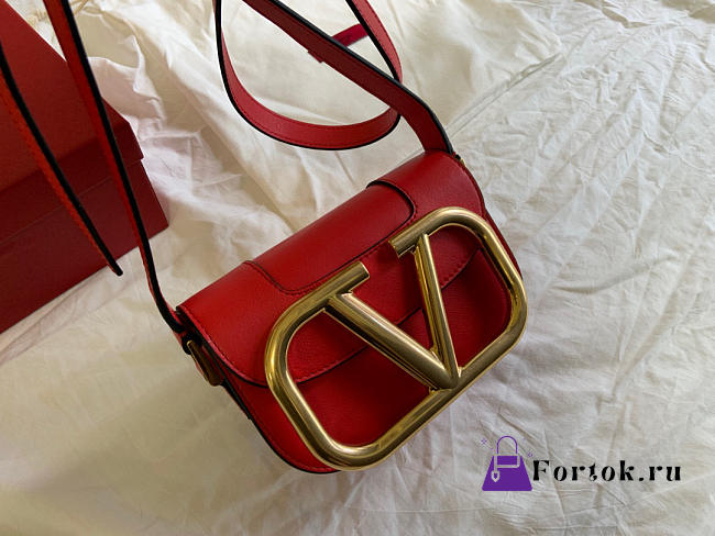 Valentino Small Supervee Crossbody Bag Red XW2B0G45ZXL 18x7.5x12.5cm - 1
